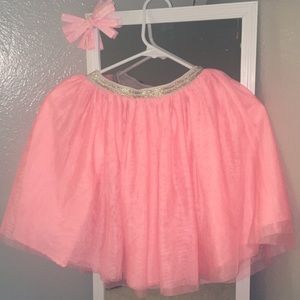 Girls Peach Tulle Skirt